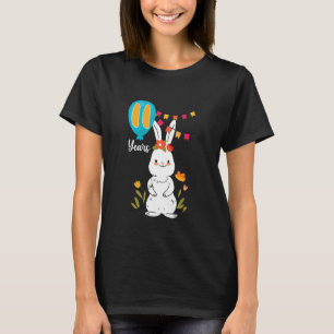 11e verjaardag 11 jaar bunny Rabbit Flowers T-shirt