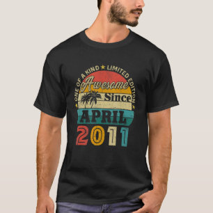 11e verjaardag 11 jaar oud Geweldige sinds april 2 T-shirt