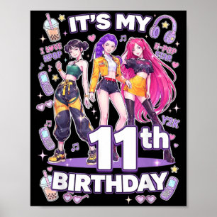 11e verjaardag 11 jaar oud meisje Koreaanse Pop Kp Poster