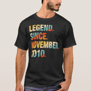 11e verjaardag 11 jaar oude legende sinds 20 novem t-shirt