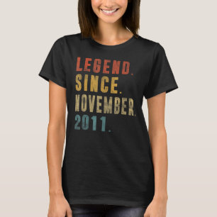 11e verjaardag 11 jaar oude legering sinds 2 novem t-shirt