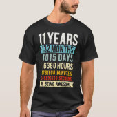 11e verjaardag 11 jaar oude  retro 132 maand t-shirt (Voorkant)