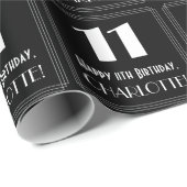 11e verjaardag - Art Deco Geïnspireerde look "11", Cadeaupapier (Rol Hoek)