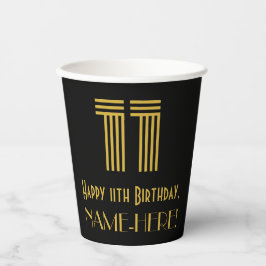 11e verjaardag: Art Deco Geïnspireerde look "11" e Papieren Bekers
