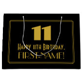 11e verjaardag — Art Deco Geïnspireerde look "11"  Groot Cadeauzakje (Voorkant)