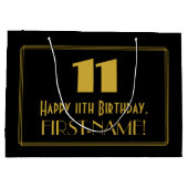 11e verjaardag — Art Deco Geïnspireerde look "11"  Groot Cadeauzakje (Achterkant)