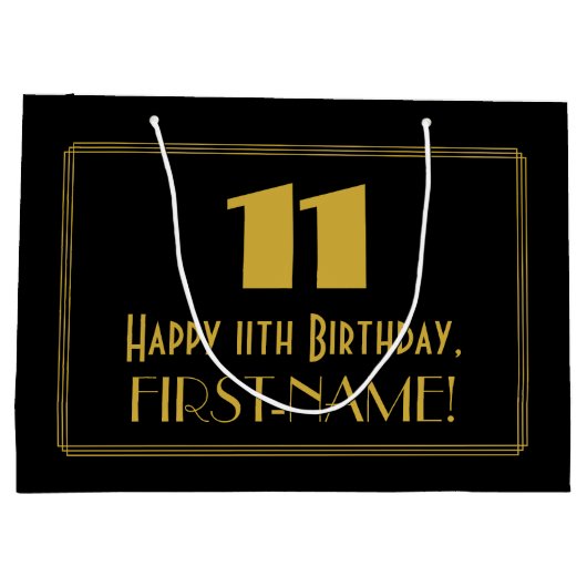 11e verjaardag — Art Deco Geïnspireerde look "11"  Groot Cadeauzakje (Achterkant)