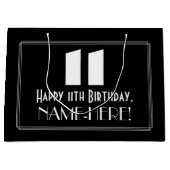 11e verjaardag ~ Art Deco geïnspireerde look "11" Groot Cadeauzakje (Voorkant)