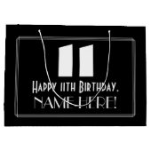 11e verjaardag ~ Art Deco geïnspireerde look "11"  Groot Cadeauzakje (Achterkant)