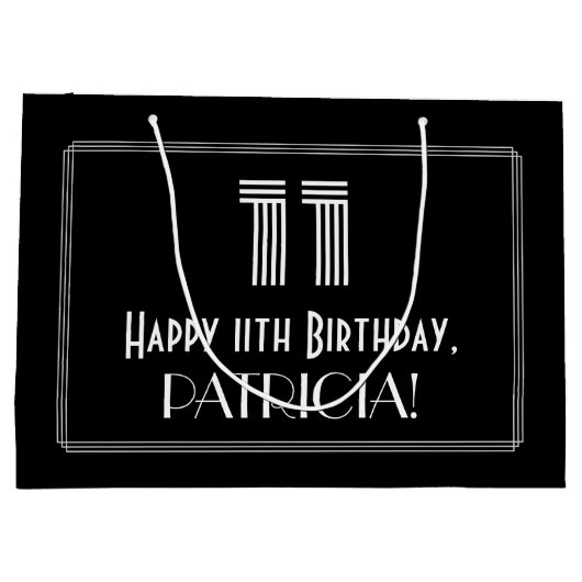 11e verjaardag — Art Deco Geïnspireerde look "11"  Groot Cadeauzakje (Achterkant)