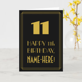 11e verjaardag - Art Deco geïnspireerde look "11"  Kaart