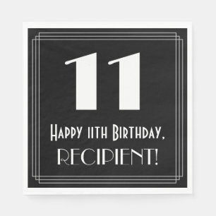 11e verjaardag ~ Art Deco geïnspireerde look "11", Servet