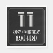 11e verjaardag: Art Deco Geïnspireerde look "11" + Servet (Voorkant)