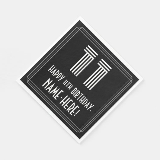 11e verjaardag: Art Deco Geïnspireerde look "11" + Servet (Hoek)