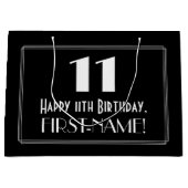 11e verjaardag: Art Deco geïnspireerde stijl "11", Groot Cadeauzakje (Voorkant)