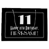 11e verjaardag: Art Deco geïnspireerde stijl "11", Groot Cadeauzakje (Achterkant)