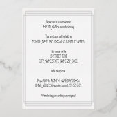 11e verjaardag: Art Deco Kijk "11", met naam Folie Uitnodiging (Achterkant)