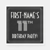 11e verjaardag: Art Deco Style + aangepaste naam Servet (Voorkant)