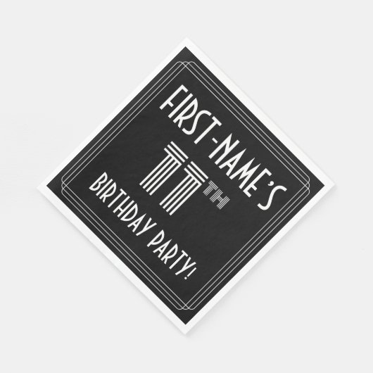 11e verjaardag: Art Deco Style + aangepaste naam Servet (Hoek)