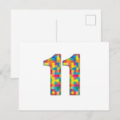 11e verjaardag Autism insert voor jongen meisje Briefkaart (Voorkant / Achterkant)