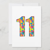 11e verjaardag autisme invoegen voor jongen meisje kaart (Voorkant)