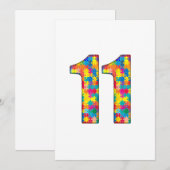 11e verjaardag autisme invoegen voor jongen meisje kaart (Voorkant / Achterkant)