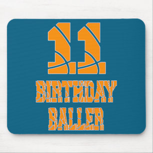 11e verjaardag Baller Boy 11 jaar oud basketbal T Muismat