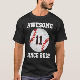 11e verjaardag Baseball Player 11 jaar oude Vintag T-shirt