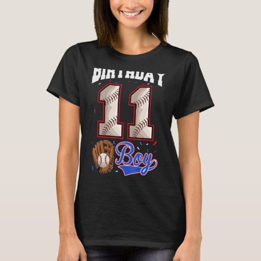 11e verjaardag Baseball Shirt Kinderen, jongens 11 (Voorkant)