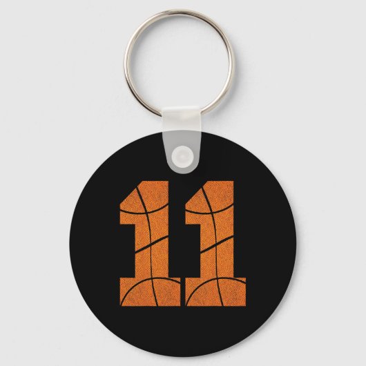 11e verjaardag Basketbal Boys Kinder Sleutelhanger (Voorkant)