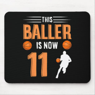11e verjaardag basketbal - deze baller is nu 11 muismat