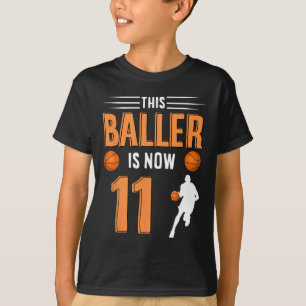 11e verjaardag basketbal - deze baller is nu 11 t-shirt