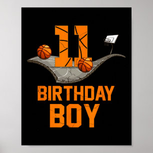 11e verjaardag basketbal jersey 11 jaar oud jongen poster
