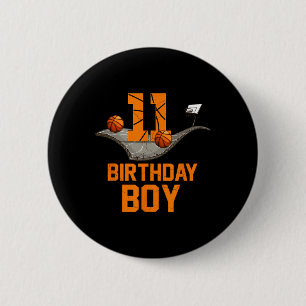 11e verjaardag basketbal jersey 11 jaar oud jongen ronde button 5,7 cm