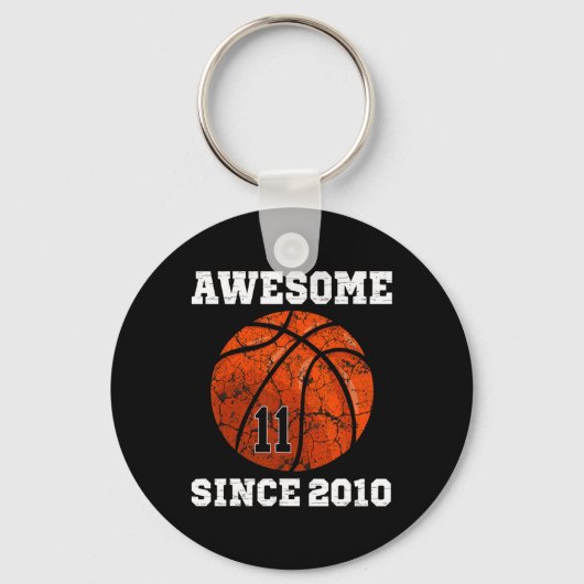 11e verjaardag basketbal liefhebber cadeau 11 jaar sleutelhanger (Voorkant)