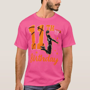 11e verjaardag basketbal thema 11 jaar oude jongen t-shirt