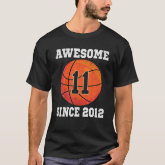 11e verjaardag Basketbalfan 11 jaar oud vintag T-shirt