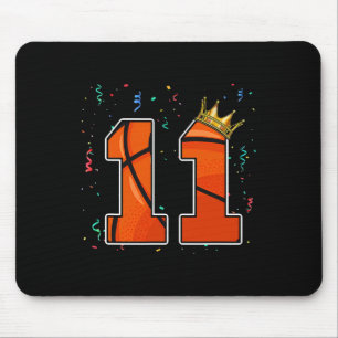 11e verjaardag Basketball Big Number 11 jaar oude Muismat