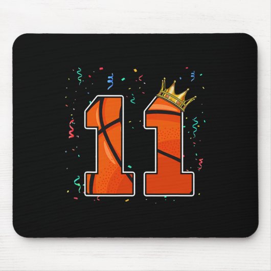 11e verjaardag Basketball Big Number 11 jaar oude  Muismat (Voorkant)