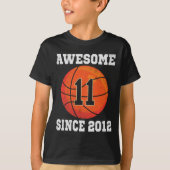 11e verjaardag Basketball Lover 11 jaar oude Vinta T-shirt (Voorkant)