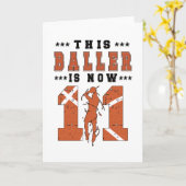 11e verjaardag Basketball Player 11-jarige jongen Kaart (Gele Bloem)