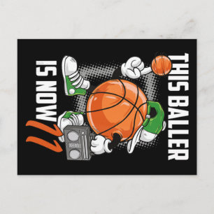 11e verjaardag Basketball Player Funny 11 Briefkaart