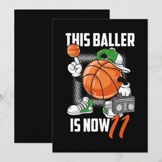 11e verjaardag Basketball Player Funny 11 jaar oud Feestdagenkaart (Voorkant / Achterkant)