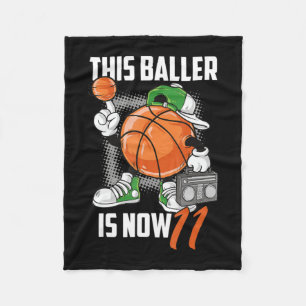 11e verjaardag Basketball Player Funny 11 jaar oud Fleece Deken
