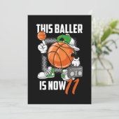 11e verjaardag Basketball Player Funny 11 jaar oud Kaart (Staand voorkant)