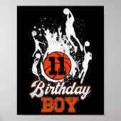 11e verjaardag Basketball Theme Birthday Boy 11 ja Poster (Voorkant)