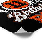 11e verjaardag Basketball Theme Birthday Boy 11 ja Poster (Hoek)