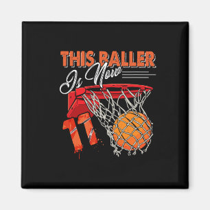 11e verjaardag basketbalplezier 11 jaar oud Kinder Magneet