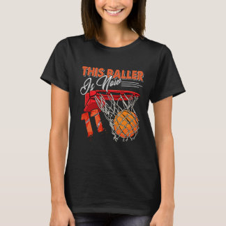 11e verjaardag basketbalplezier 11 jaar oud Kinder T-shirt