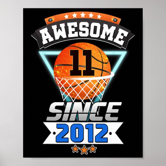 11e verjaardag basketbalspeler Geweldige sinds 201 Poster (Voorkant)